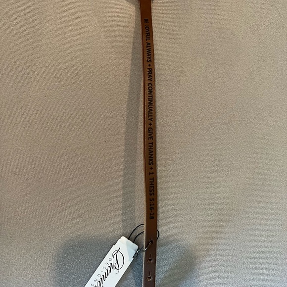 PD ”Be Joyful” genuine leather bracelet with clasps at 6.25”, 7” & 7.75 length - Picture 3 of 3